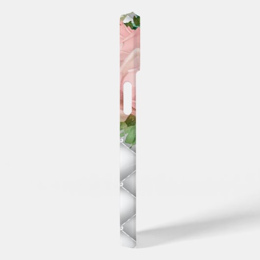 ダイアモンズモノグラムピンクローズスパークリーきらきら光るタフト Case-Mate iPhoneケース (裏面 / 右)