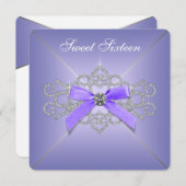 ダイアモンズラベンダースウィート16バースデーパーティー 招待状 (正面/裏面)