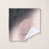 ダイアモンズリップグラデーションバラ金ゴールド バスタオルセット (ウォッシュタオル)