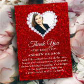 ダイアモンズレッド葬儀フォト悔やみや弔慰サンキューカード サンキューカード