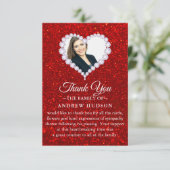 ダイアモンズレッド葬儀フォト悔やみや弔慰サンキューカード サンキューカード (スタンド正面)