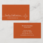 ダイアモンドお洒落名刺、オレンジ 名刺 (正面/裏面)