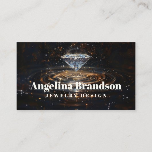 ダイアモンドきらめくジュエラークリスタルジュエリー設計者 名刺 (正面)
