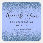 ダイアモンドきらめくダストパーティーの好意ありがとうラベル スクエアシール (正面)
