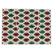 ダイアモンドのグラフィカル・パターン緑の赤 ラージペーパーバッグ (裏面)