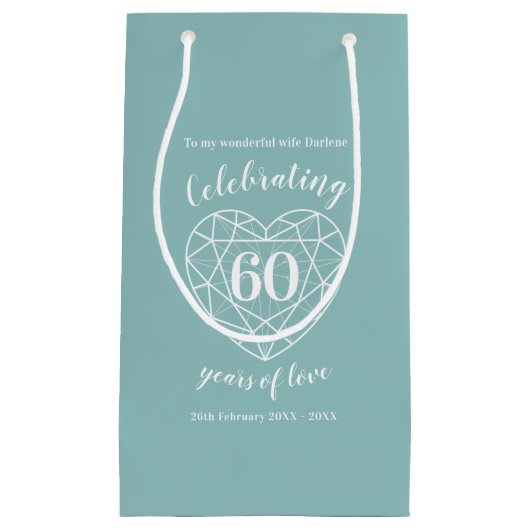 ダイアモンドアニバーサリー60年の妻抱き枕 スモールペーパーバッグ (正面)