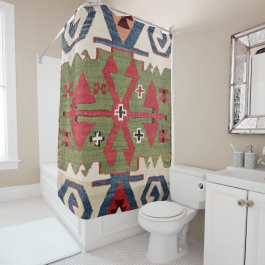 ダイアモンドアローコンヤブルーグリーンカウボーイ  シャワーカーテン (インサイチュ)