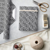 ダイアモンドエレガントスクエア白黒 ラッピングペーパー