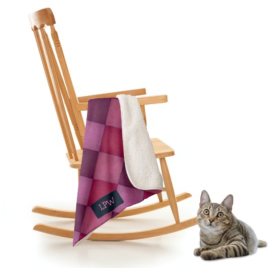 ダイアモンドキルト – ピンとプリン – イニシャルを追加 シェルパブランケット