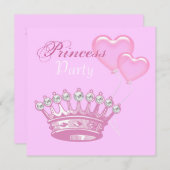 ダイアモンドクラウンプリンセス誕生日パーティーの招待 招待状 (正面/裏面)