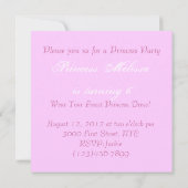 ダイアモンドクラウンプリンセス誕生日パーティーの招待 招待状 (裏面)