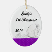 ダイアモンドグリッツグラムグラムパーソナライズされたネームオーナメント セラミックオーナメント (右)