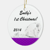 ダイアモンドグリッツグラムグラムパーソナライズされたネームオーナメント セラミックオーナメント (左)