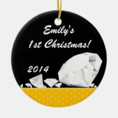 ダイアモンドグリッツグラムグラムパーソナライズされたネームオーナメント セラミックオーナメント (正面)