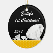 ダイアモンドグリッツグラムグラムパーソナライズされたネームオーナメント セラミックオーナメント (左)