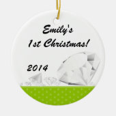 ダイアモンドグリッツグラムグラムパーソナライズされたネームオーナメント セラミックオーナメント (正面)