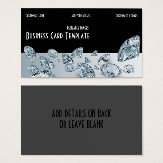 ダイアモンドジェムストーンジュエリーラインストーン (正面&裏面)