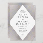 ダイアモンドジオメトリックグレーデコ金ゴールドギャツビー結婚ズ 招待状 (正面/裏面)