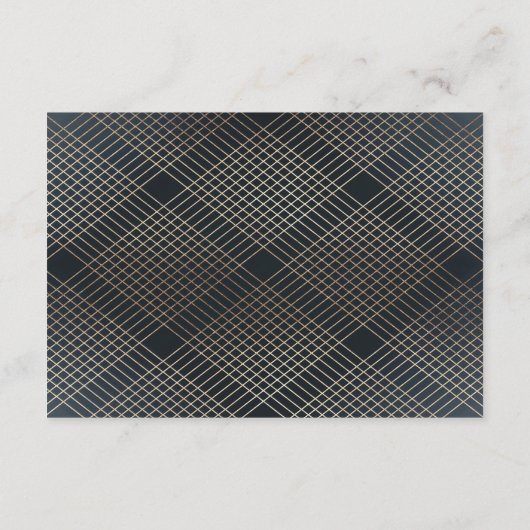 ダイアモンドジオメトリックネイビー金ゴールドギャツビー披露宴カード エンクロージャーカード (裏面)