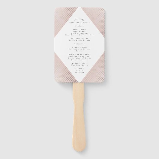 ダイアモンドジオメトリックピンク金ゴールド結婚ギャツビー ハンドファン (裏面)