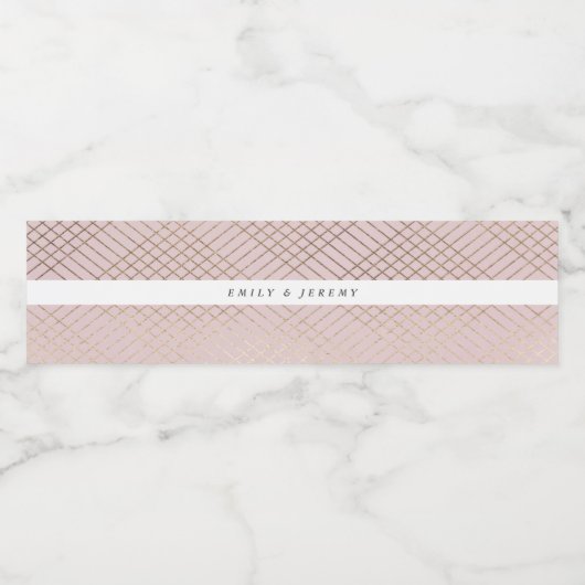 ダイアモンドジオメトリックピンク金ゴールド結婚ギャツビー ペットボトルラベル (シングルラベル)