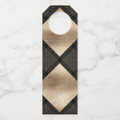 ダイアモンドジオメトリックブラック金ゴールド結婚ギャツビー ボトルネックタグ (裏面)