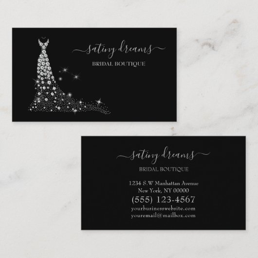 ダイアモンドジュエルブライダルドレ結婚スブティックストア 名刺 (正面/裏面)