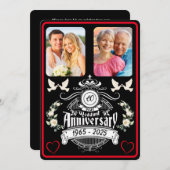 ダイアモンドジュビリー2写真記念日招待状 シーズンカード (正面/裏面)