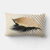 ダイアモンドストライプズ金ゴールドグリッターアイボリーパール ランバークッション (裏面)
