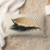 ダイアモンドストライプズ金ゴールドグリッターアイボリーパール ランバークッション (ブランケット)