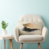 ダイアモンドストライプズ金ゴールドグリッターアイボリーパール ランバークッション (椅子)