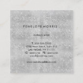 ダイアモンドスパークルグリッター美しいスタイリスト スクエア名刺 (裏面)