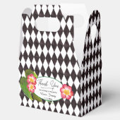 ダイアモンドタイル白黒と熱帯花 フェイバーボックス (オープン)