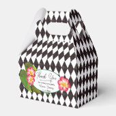 ダイアモンドタイル白黒と熱帯花 フェイバーボックス (正面サイド)