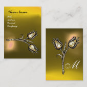 ダイアモンドチューリップモノグラム、イエロートパス 名刺 (正面/裏面)