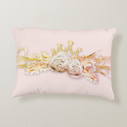 ダイアモンドティアラバラレース可愛い反射可能な枕 アクセントクッション (裏面)