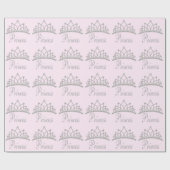 ダイアモンドティアラピンクプリンセスワッピング紙 ラッピングペーパー (フラット)