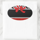 ダイアモンドディヴァ(赤グリッター) 楕円形シール (バッグ)