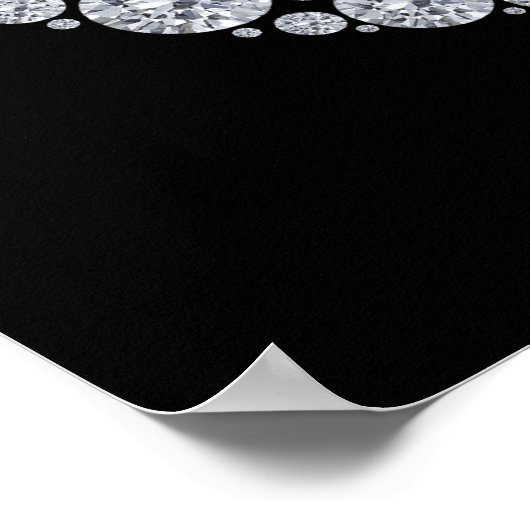 ダイアモンドドルきらきら光る記号 ポスター (角)