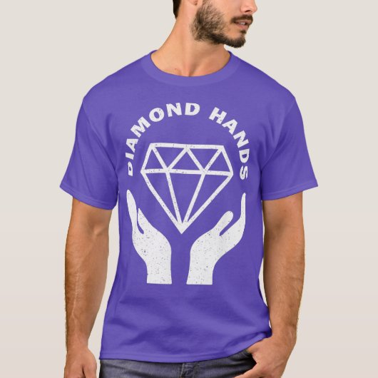 ダイアモンドハンズ暗号株取引ミーム Tシャツ (正面)