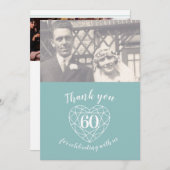 ダイアモンドハート記念日60年の写真 サンキューカード (正面/裏面)