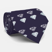 ダイアモンドパタきらきら光るーンネイビーブルーラグジュアリーエレガントNec ネクタイ (ロール)