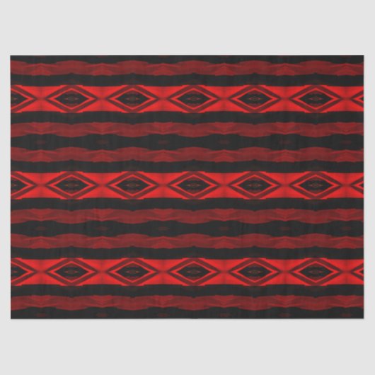 ダイアモンドパターンストライプ垂直赤黒 薄葉紙 (正面)