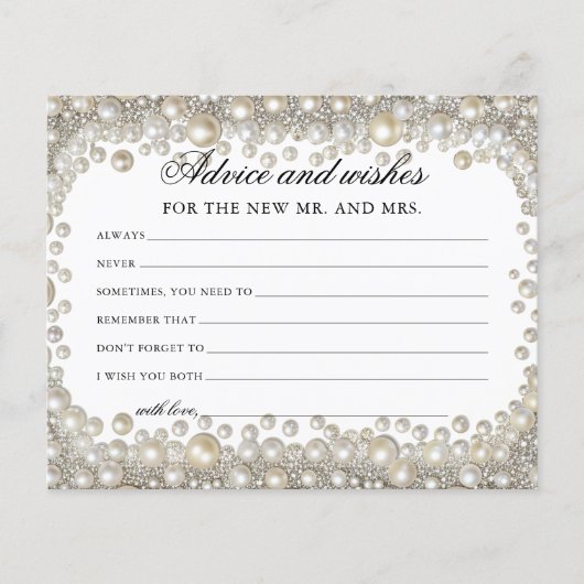 ダイアモンドパールアドバイスアンドウィーズブライダルシャワーカード (正面)