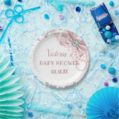 ダイアモンドパール赤面ピンクベビーガーリービーエレガントシャワー ペーパープレート (パーティー)