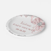 ダイアモンドパール赤面ピンクベビーガーリービーエレガントシャワー ペーパープレート (アングル)