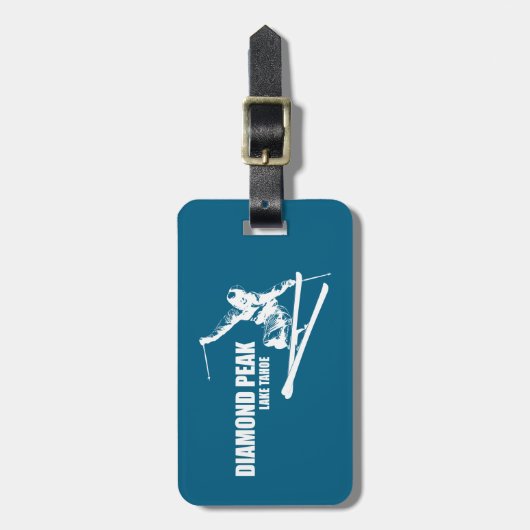 ダイアモンドピークレイクタホスキーヤー ラゲッジタグ (正面縦)