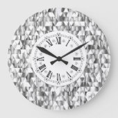 ダイアモンドフェイクルシルバーシャインローマ数字きらきら光る ラージ壁時計 (正面)
