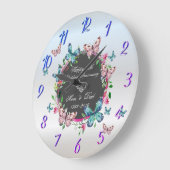 ダイアモンドフラワーズ結婚蝶50周年 ラージ壁時計 (傾斜)