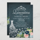 ダイアモンドプリンセスドレス水の色シックキンセアニェラ 招待状 (正面/裏面)